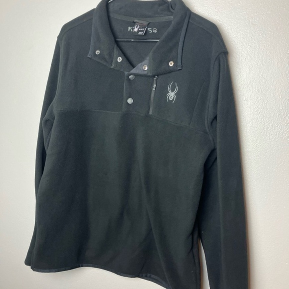 SPYDER Fleece Snap Button Men's Embroidered Logo Jacket Size Medium